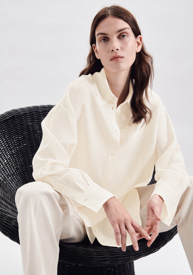Oversized fit Longbluse Uni in Ecru | Seidensticker Onlineshop