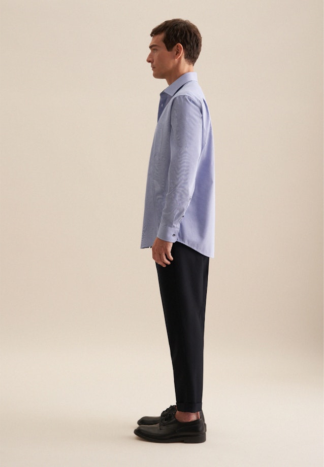 Regular Chemise d'affaires carreaux in Bleu Moyen |  Seidensticker Onlineshop