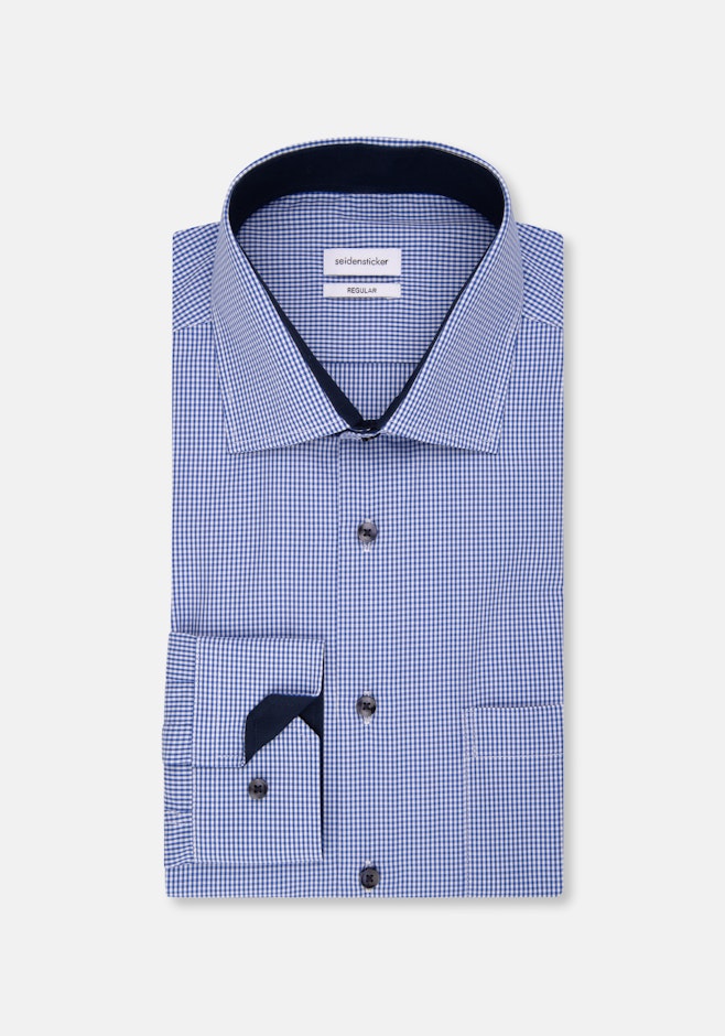 Regular Chemise d'affaires carreaux dans Bleu Moyen | Boutique en ligne Seidensticker
