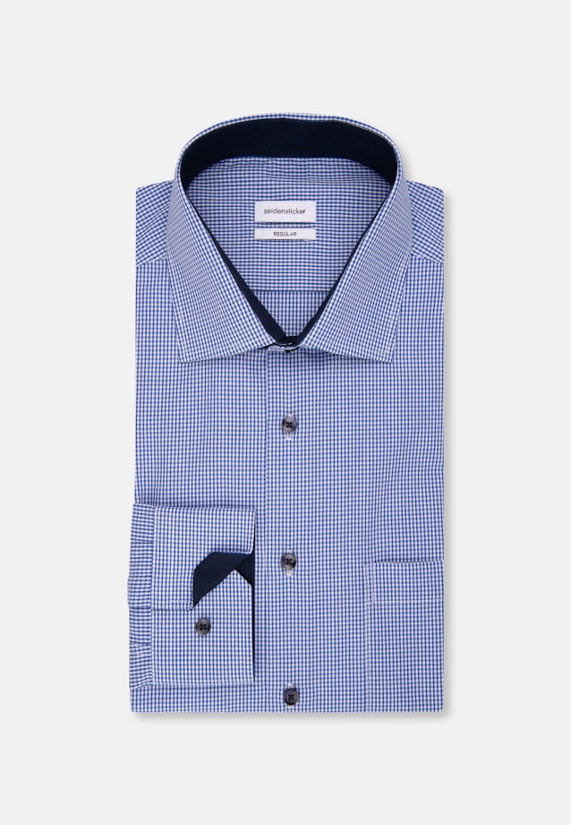 Regular Chemise d'affaires carreaux in Bleu Moyen |  Seidensticker Onlineshop