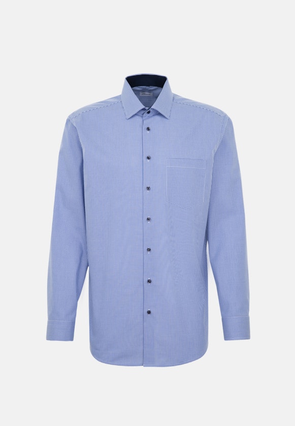 Regular Chemise d'affaires carreaux in Bleu Moyen |  Seidensticker Onlineshop