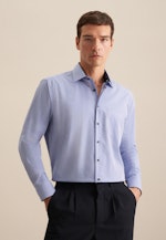 Non-iron Poplin Business Shirt in Regular with Kent-Collar in Medium Blue |  Seidensticker Onlineshop