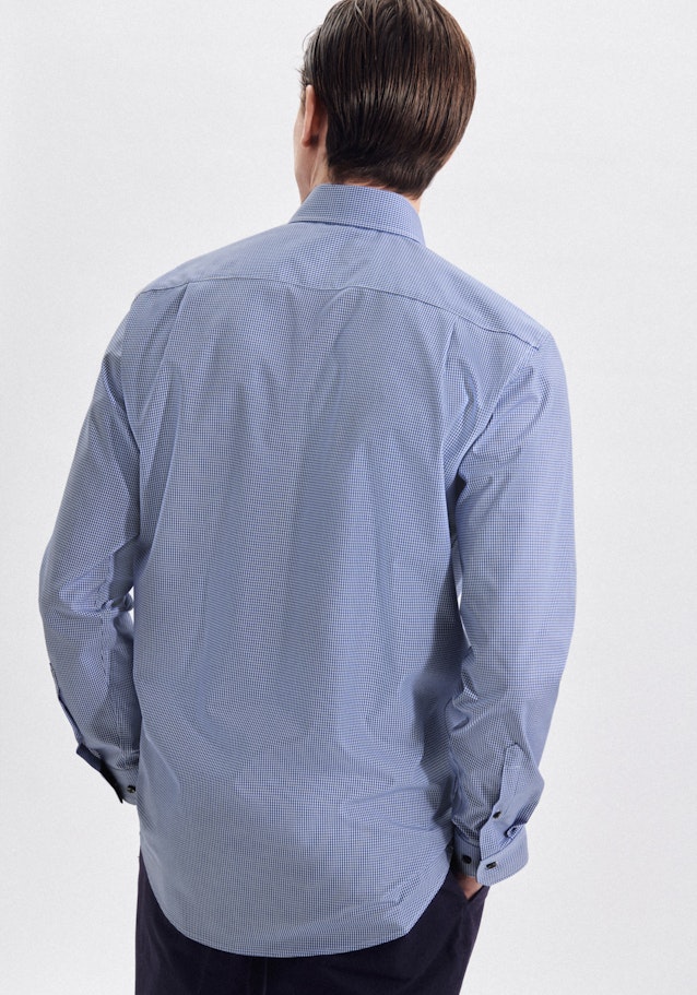 Non-iron Popeline Business overhemd in Regular with Kentkraag in Middelmatig Blauw | Seidensticker Onlineshop