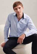 Non-iron Poplin Business Shirt in Regular with Kent-Collar in Light Blue |  Seidensticker Onlineshop