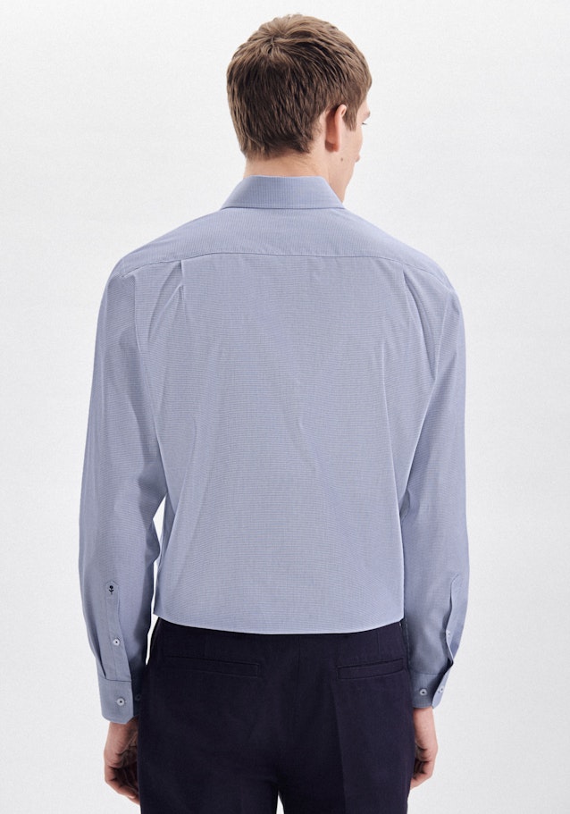 Non-iron Poplin Business Shirt in Regular with Kent-Collar in Medium Blue | Seidensticker Onlineshop