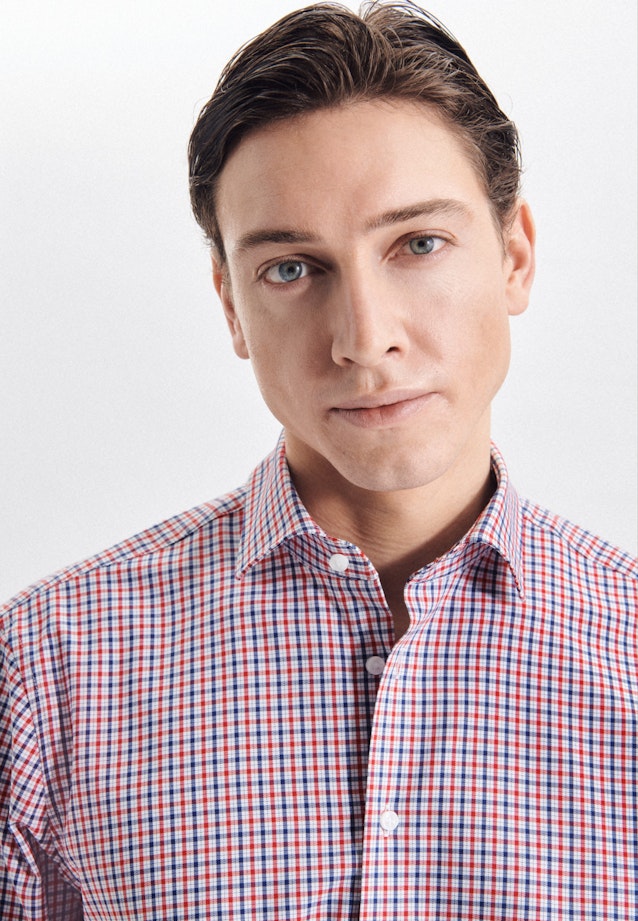 Regular Performancehemd Karo in Rot |  Seidensticker Onlineshop