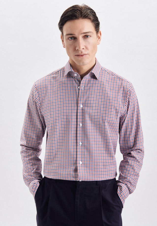 Regular Performancehemd Karo in Rot |  Seidensticker Onlineshop