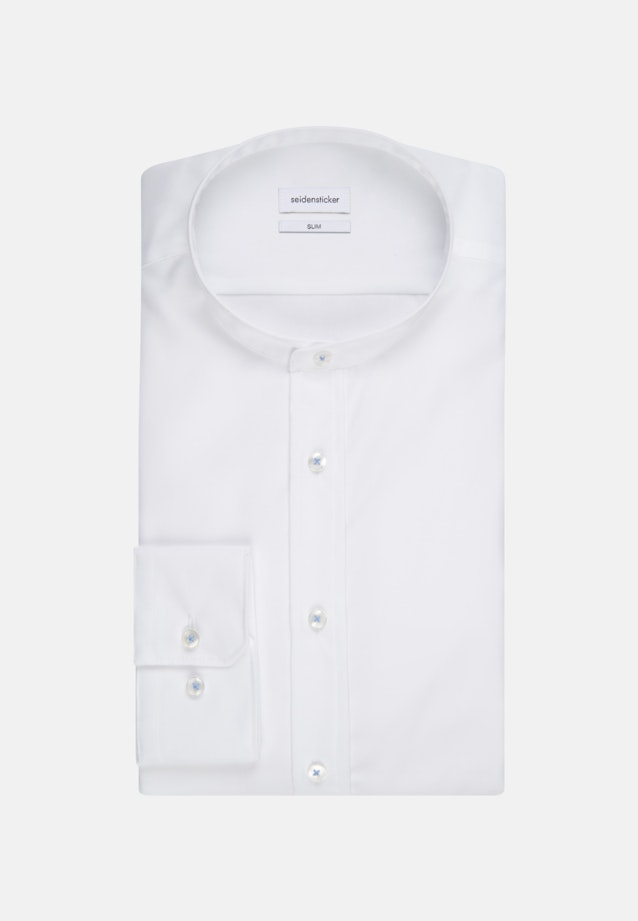 Non-iron Poplin Business Shirt in Slim with Stand-Up Collar in White |  Seidensticker Onlineshop