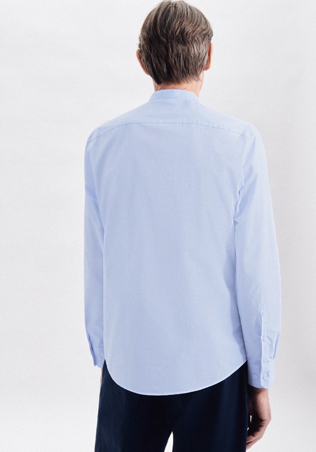 Easy-iron Chambray Casual Shirt in Regular with Stand-Up Collar in Light Blue |  Seidensticker Onlineshop