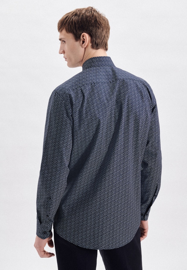 Regular Business shirt Print in Dark Blue |  Seidensticker Onlineshop