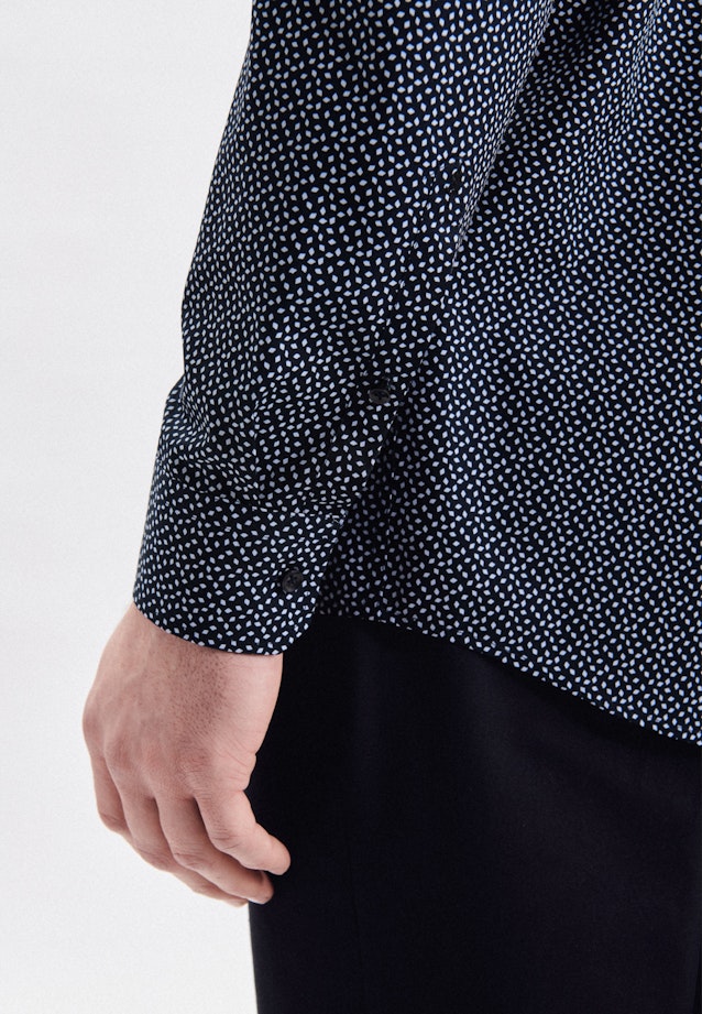 Regular Business shirt Print in Dark Blue |  Seidensticker Onlineshop