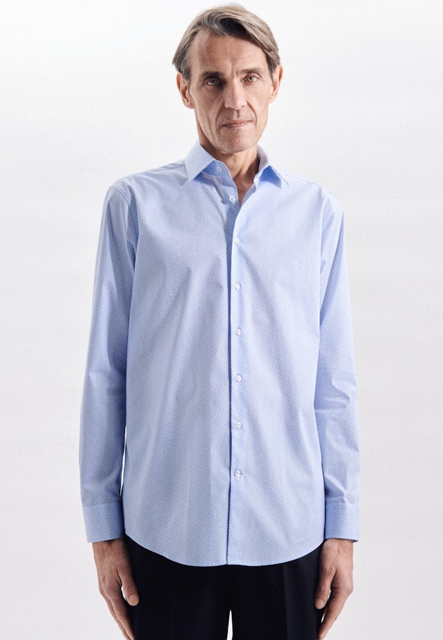 Regular Chemise d'affaires Imprimé in Bleu Clair |  Seidensticker Onlineshop