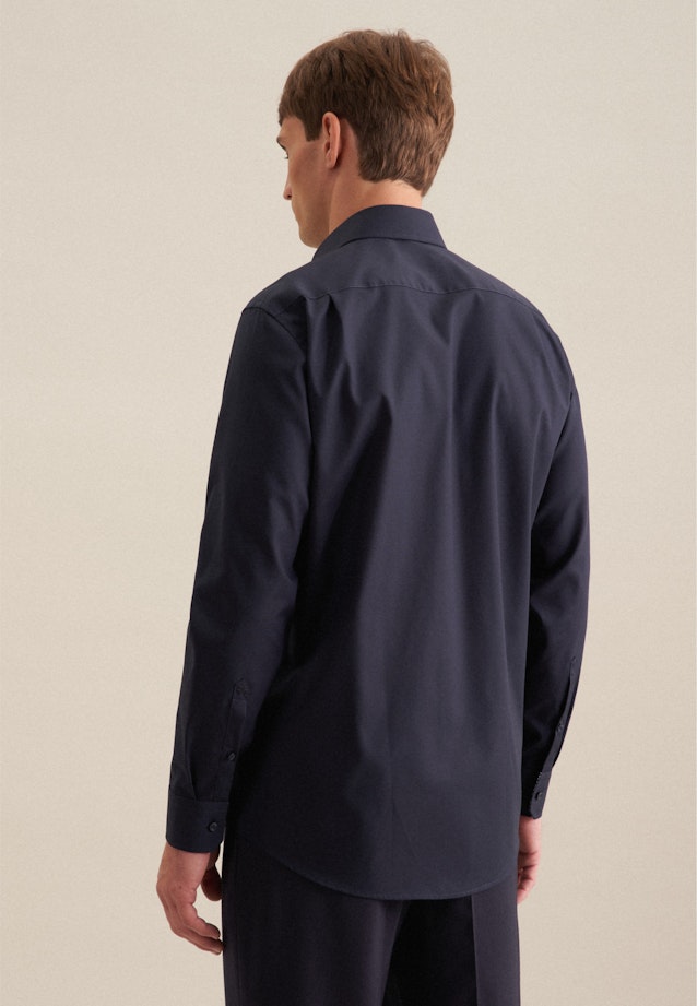 Non-iron Poplin Business Shirt in Regular with Kent-Collar in Dark Blue | Seidensticker Onlineshop