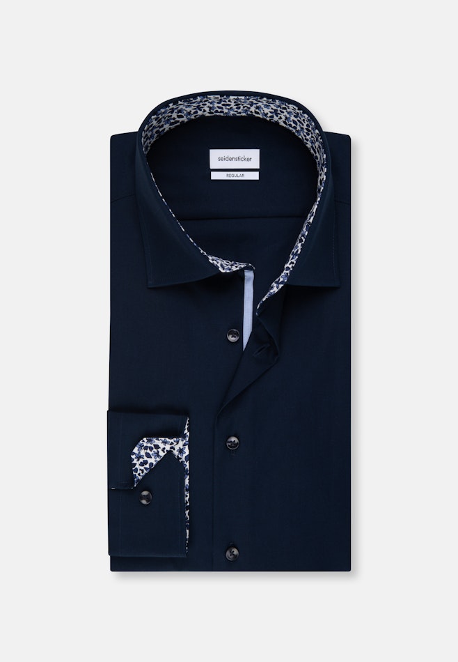 Regular Chemise d'affaires Uni dans Bleu Foncé | Boutique en ligne Seidensticker