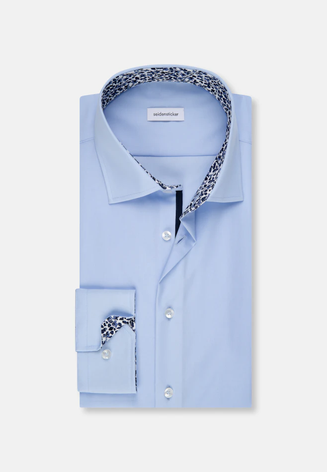Regular Chemise d'affaires Uni dans Bleu Moyen | Boutique en ligne Seidensticker