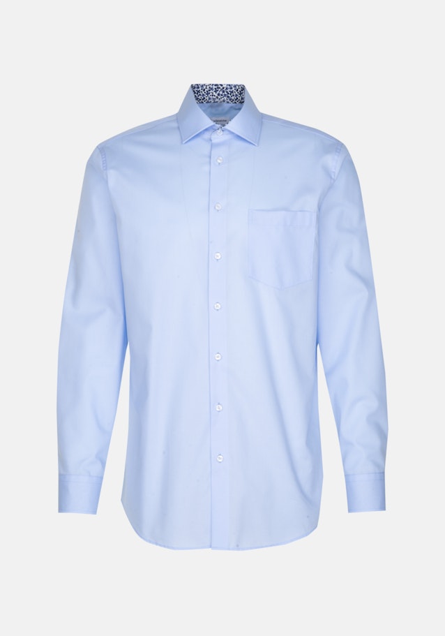 Bügelfreies Popeline Business Hemd in Regular mit Kentkragen in Mittelblau |  Seidensticker Onlineshop