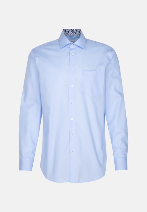 Non-iron Poplin Business Shirt in Regular with Kent-Collar in Medium Blue |  Seidensticker Onlineshop