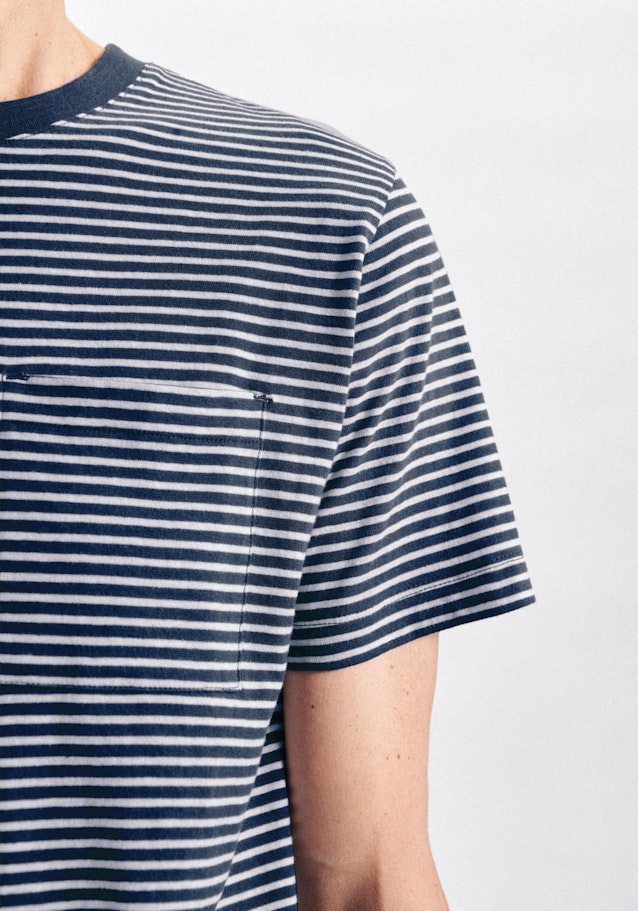 Ronde Hals T-Shirt in Middelmatig Blauw |  Seidensticker Onlineshop