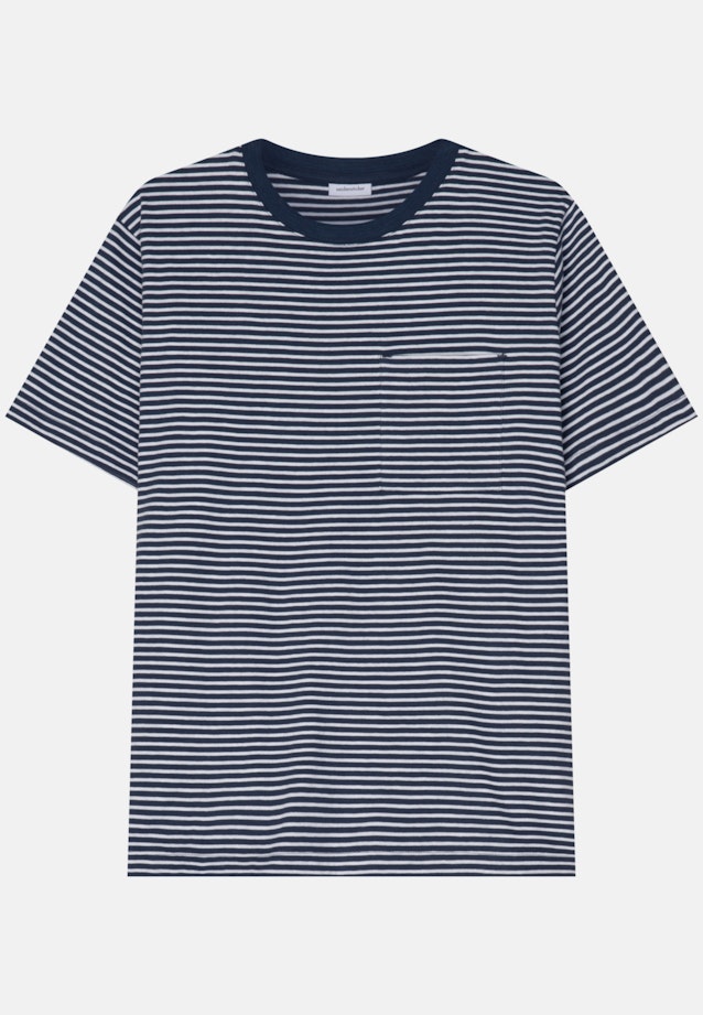 T-Shirt Regular Manche Longue in Bleu Moyen |  Seidensticker Onlineshop