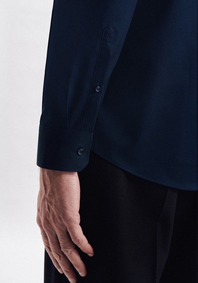 Non-iron Poplin Business Shirt in Regular with Button-Down-Collar in Dark Blue |  Seidensticker Onlineshop