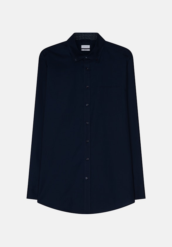 Non-iron Poplin Business Shirt in Regular with Button-Down-Collar in Dark Blue |  Seidensticker Onlineshop