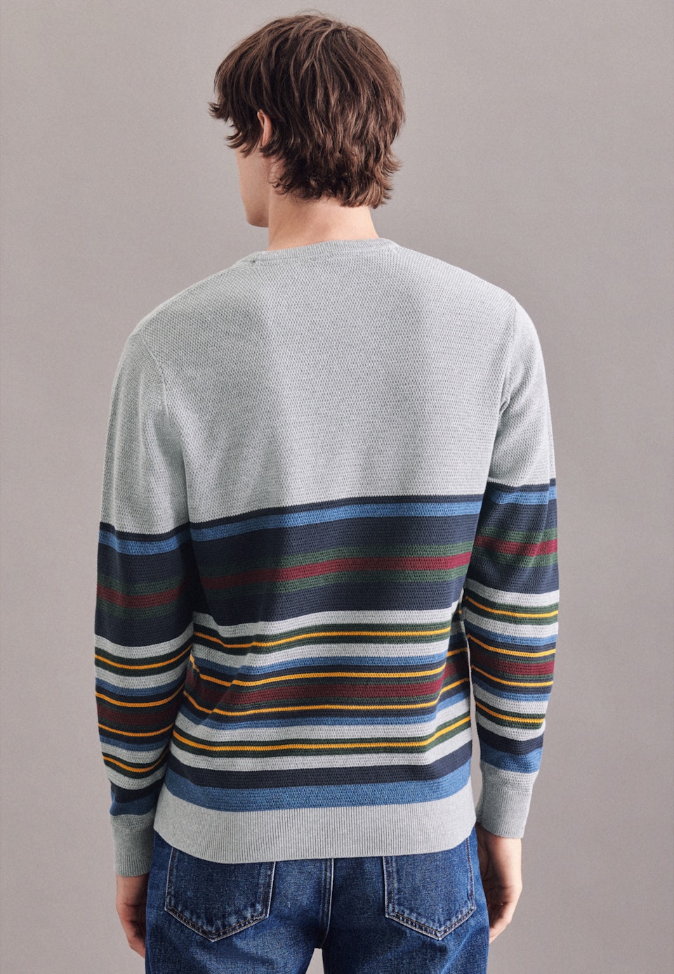 Rundhals Pullover Regular 100% Baumwolle in Grau | Seidensticker Onlineshop