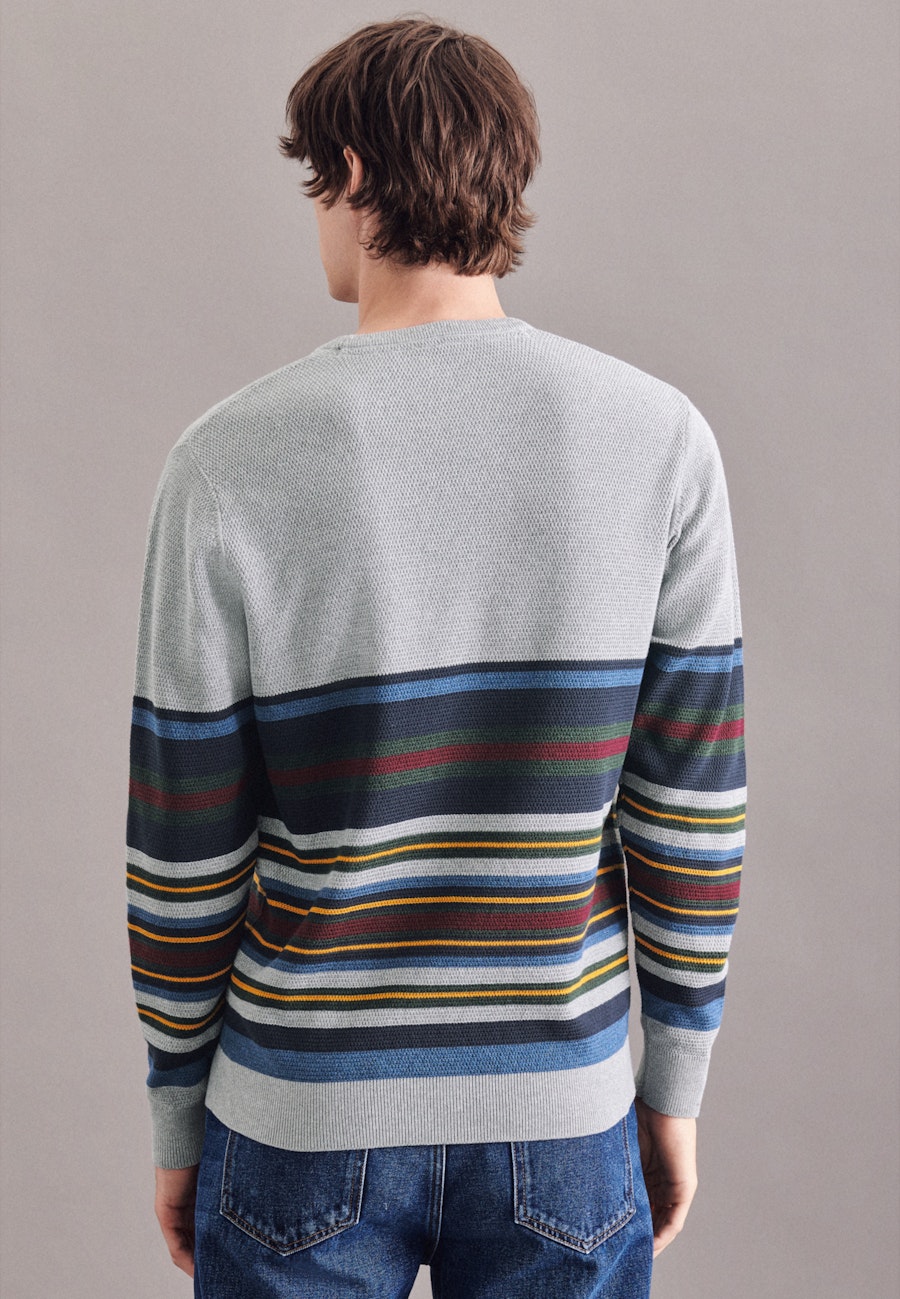 Rundhals Pullover Regular 100% Baumwolle in Grau |  Seidensticker Onlineshop