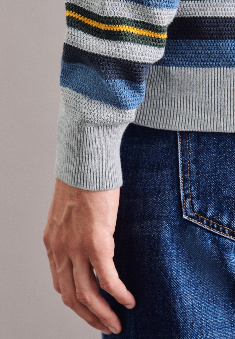 Rundhals Pullover Regular 100% Baumwolle in Grau |  Seidensticker Onlineshop