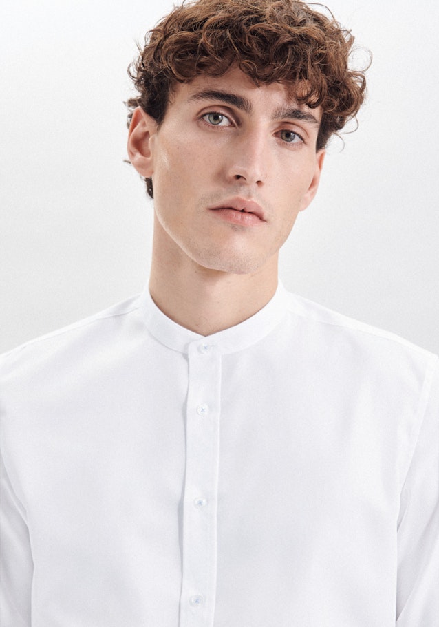 Non-iron Poplin Business Shirt in Shaped with Stand-Up Collar in White |  Seidensticker Onlineshop