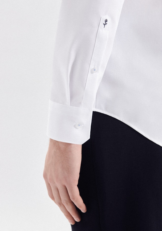 Bügelfreies Popeline Business Hemd in Shaped mit Stehkragen in Weiß |  Seidensticker Onlineshop