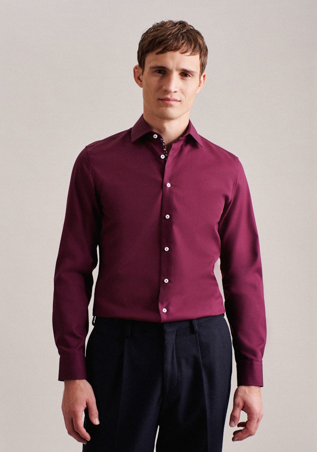 Non-iron Poplin Business Shirt in X-Slim with Kent-Collar in Red | Seidensticker Onlineshop