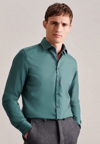 X-Slim Business shirt Uni in Green |  Seidensticker Onlineshop