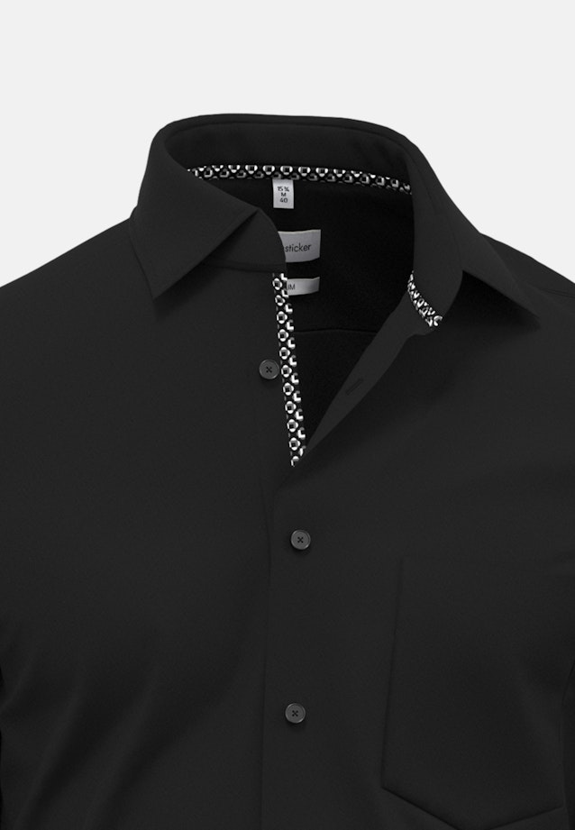 Non-iron Poplin Business Shirt in X-Slim with Kent-Collar in Black |  Seidensticker Onlineshop