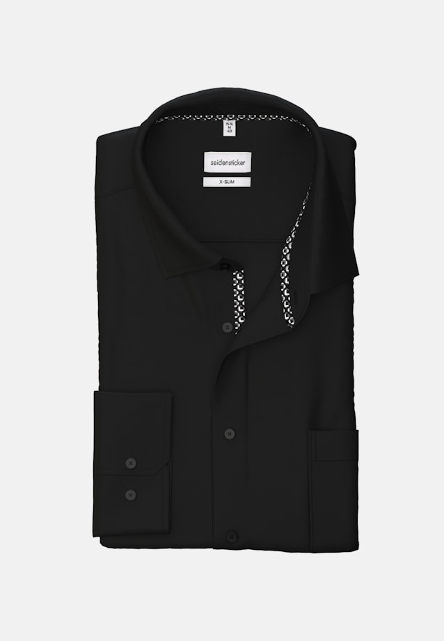 Non-iron Poplin Business Shirt in X-Slim with Kent-Collar in Black |  Seidensticker Onlineshop