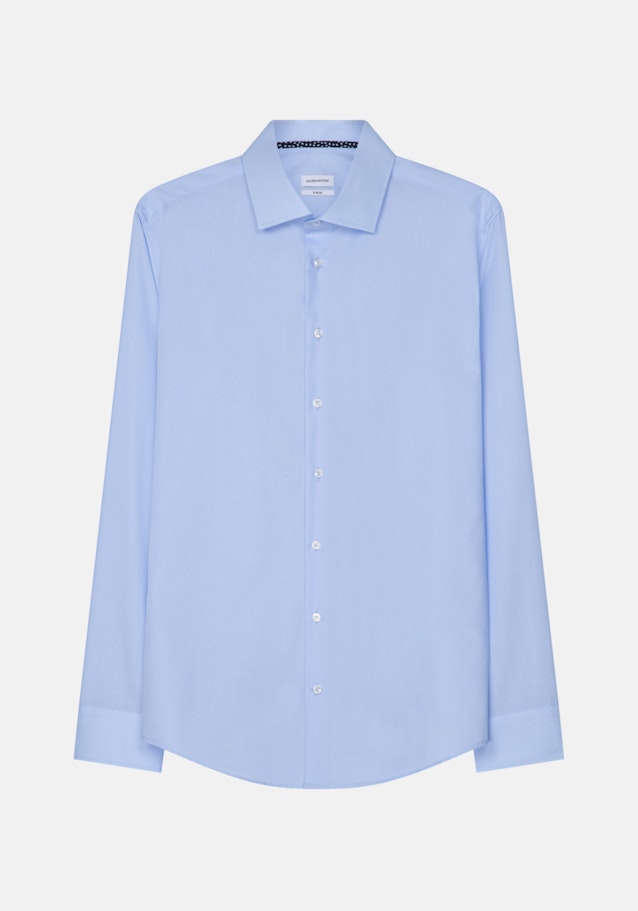 Non-iron Popeline Business overhemd in X-Slim with Kentkraag in Middelmatig Blauw |  Seidensticker Onlineshop