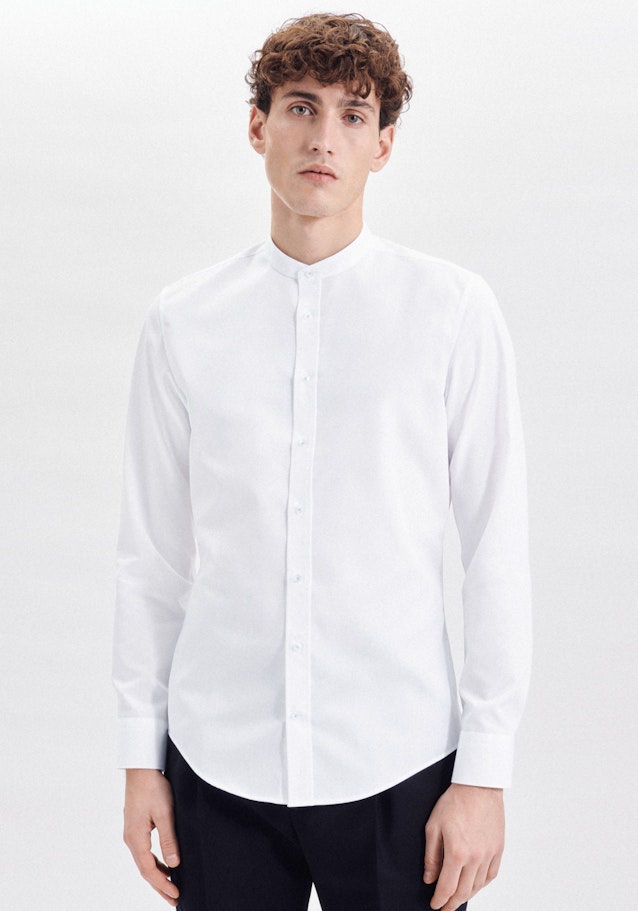 Non-iron Popeline Business overhemd in X-Slim with Opstaande Kraag in Wit |  Seidensticker Onlineshop