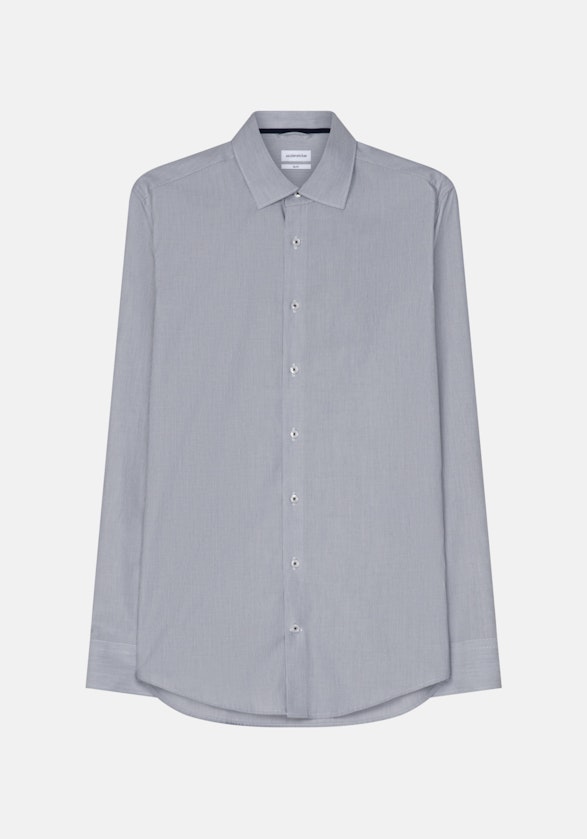 Non-iron Mille Rayé Business Shirt in Slim with Kent-Collar in Dark Blue |  Seidensticker Onlineshop