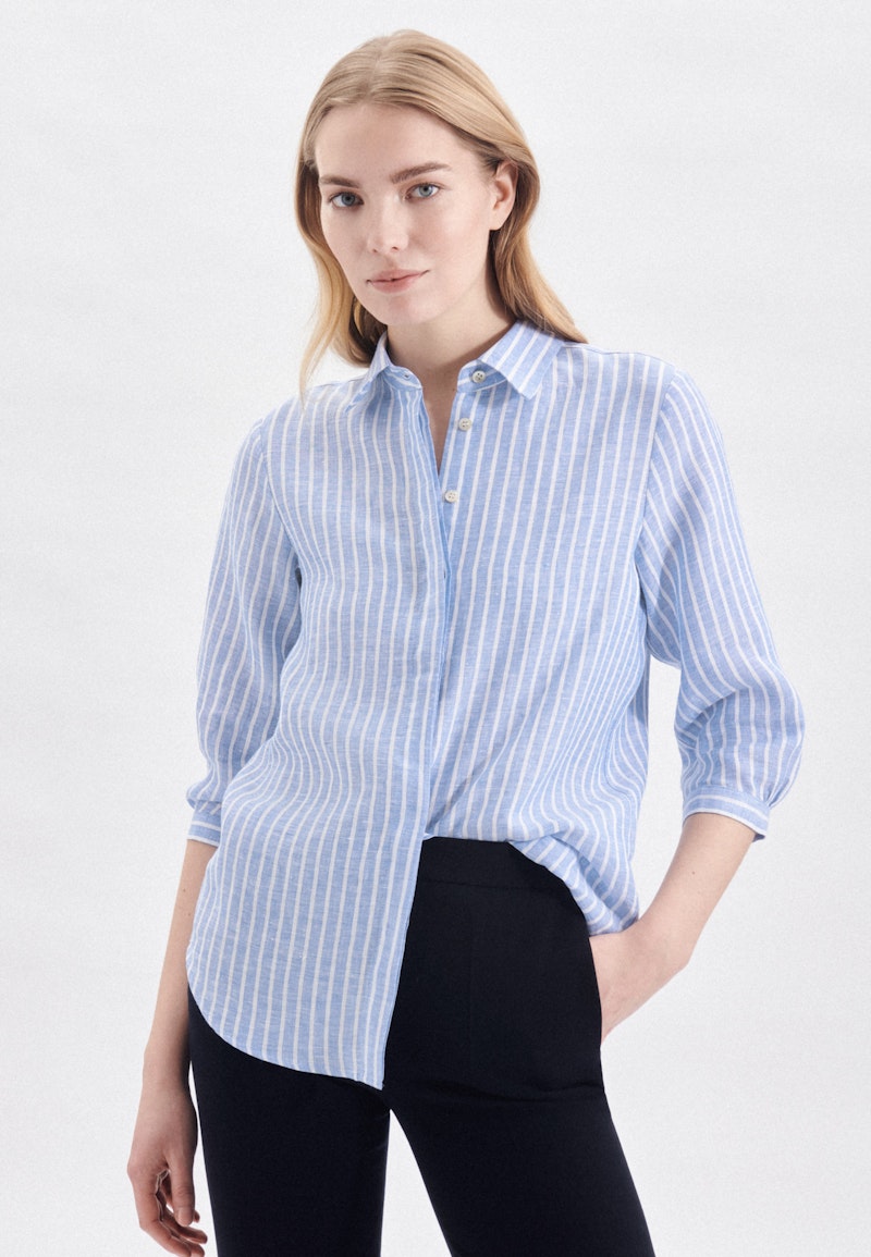 3/4-sleeve Linen Shirt Blouse