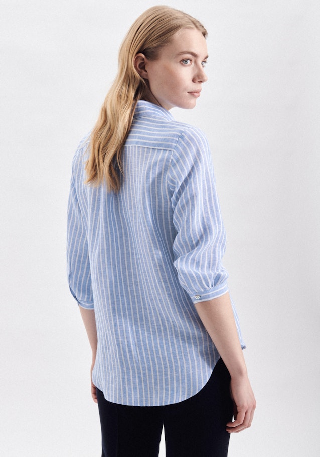 3/4-sleeve Linen Shirt Blouse in Dark Blue |  Seidensticker Onlineshop