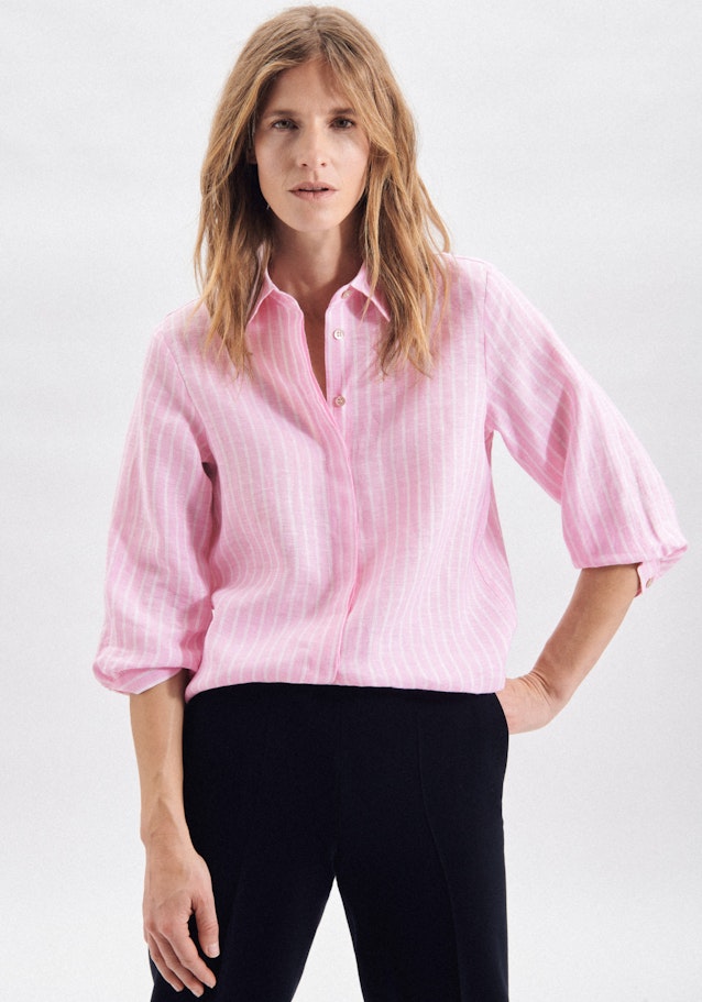 3/4 mouwen Linnen Shirtblouse in Roze/Pink |  Seidensticker Onlineshop
