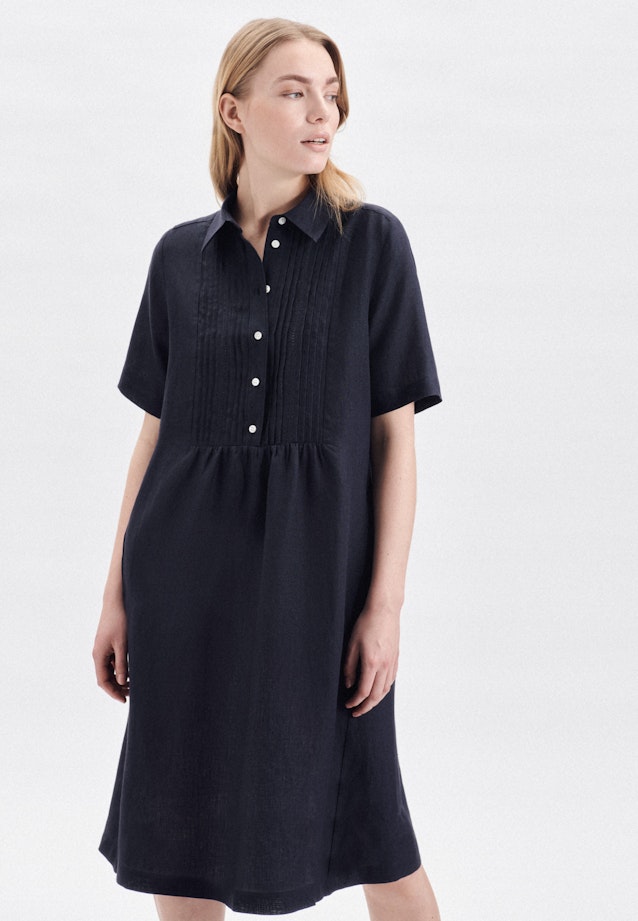 Linen Midi Dress in Dark blue |  Seidensticker Onlineshop