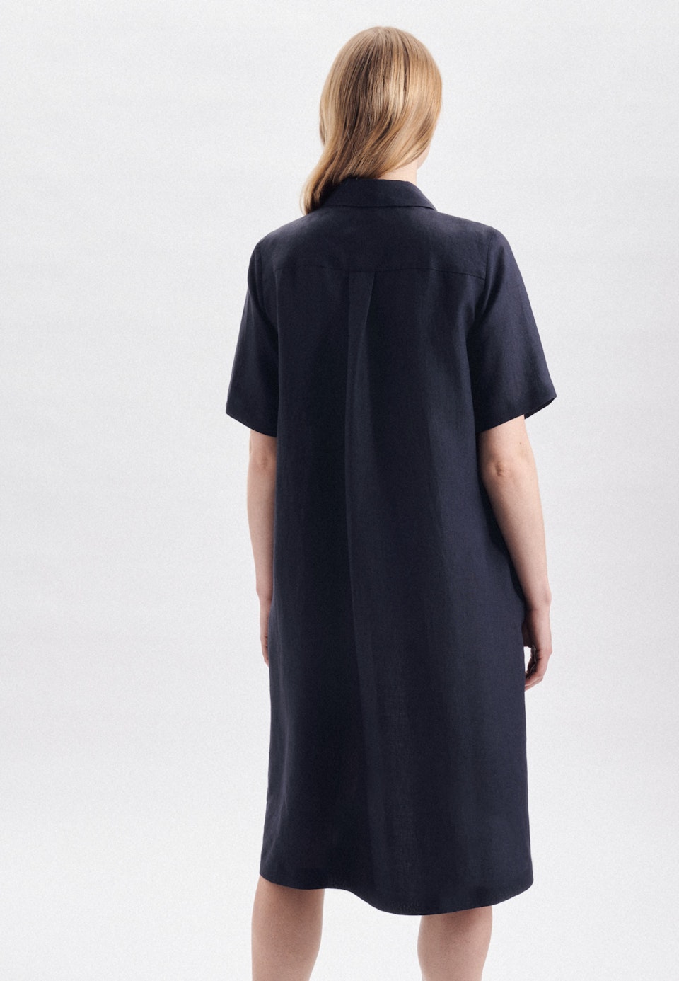 Leinen Midi Kleid in Dunkelblau |  Seidensticker Onlineshop