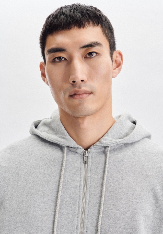Regular Sweat-Jacke Uni in Grau | Seidensticker Onlineshop