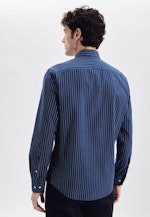 Regular Chemise décontractée rayures in Bleu Moyen |  Seidensticker Onlineshop