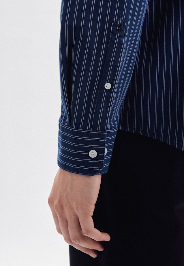Regular Chemise décontractée rayures in Bleu Moyen |  Seidensticker Onlineshop