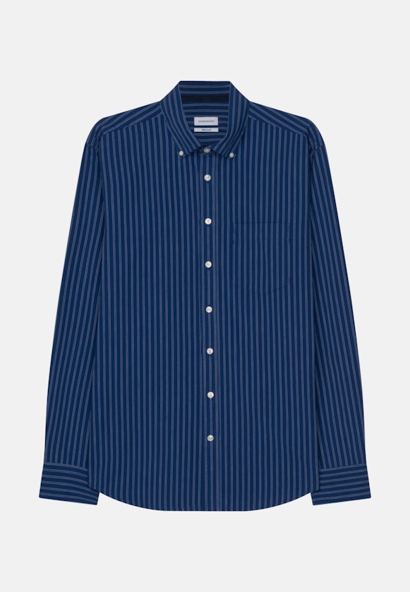 Regular Chemise décontractée rayures in Bleu Moyen |  Seidensticker Onlineshop