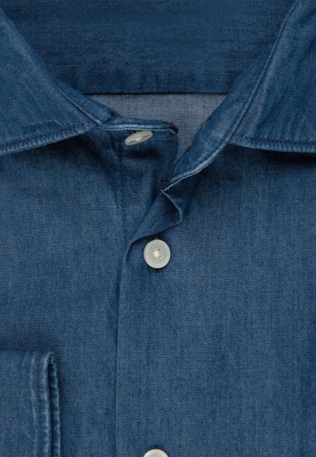 Denim Denimhemd in Regular mit Kentkragen in Mittelblau |  Seidensticker Onlineshop