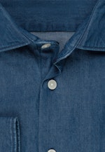 Regular Denimhemd Uni in Mittelblau |  Seidensticker Onlineshop