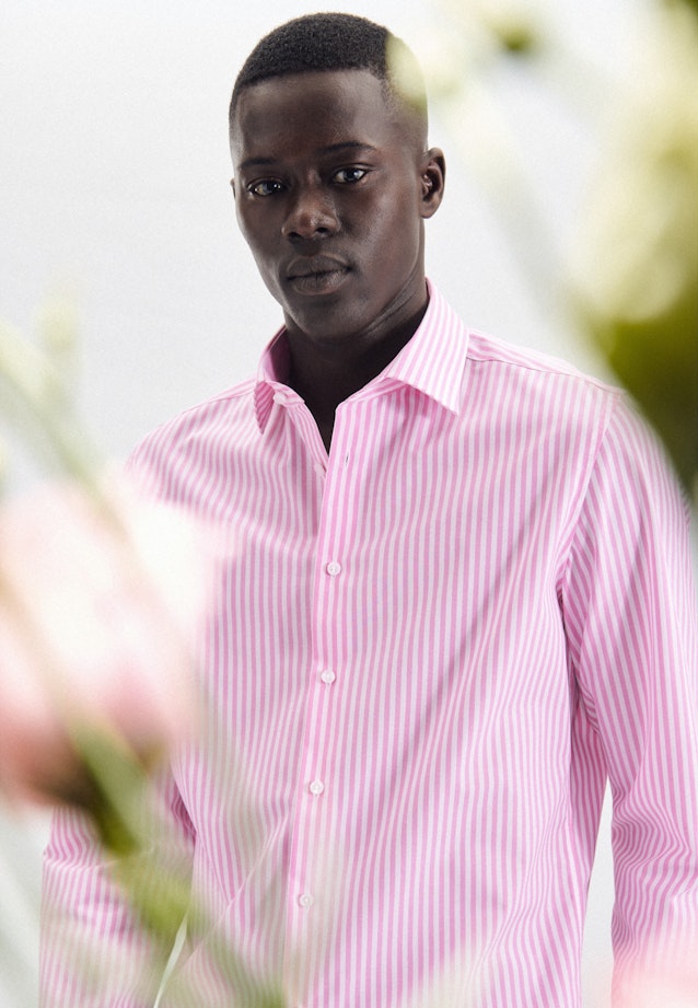 Slim Business Hemd Streifen in Rosa/Pink |  Seidensticker Onlineshop