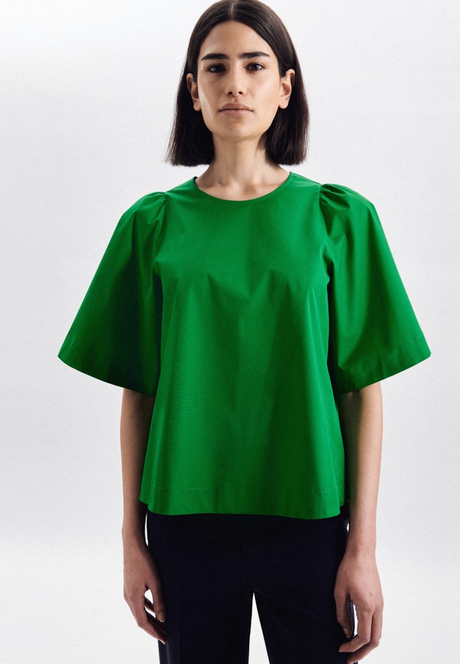Kurzarm Gabardine Shirtbluse in Grün | Seidensticker Onlineshop